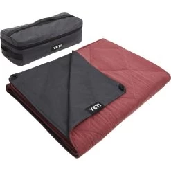 Yeti Lowlands Blanket -Outdoor Camping Shop 190245 Lowlands Dealer Studio Photography Red on Outside Folded with Bag 2400x2400 1