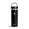 Hydro Flask 20 Oz Wide Mouth Water Bottle 2 Hydro Flask 20 Oz Wide Mouth Water Bottle -Outdoor Camping Shop W20BTS001 Black StraightOn